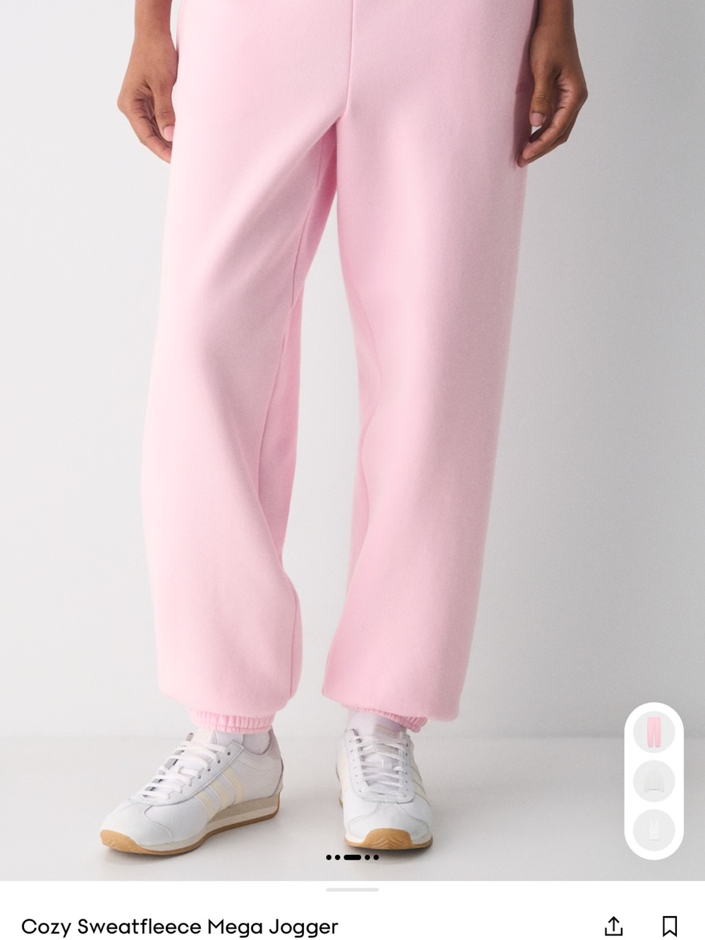 Aritzia Cozy Sweatfleece Mega Jogger in Villa Pink